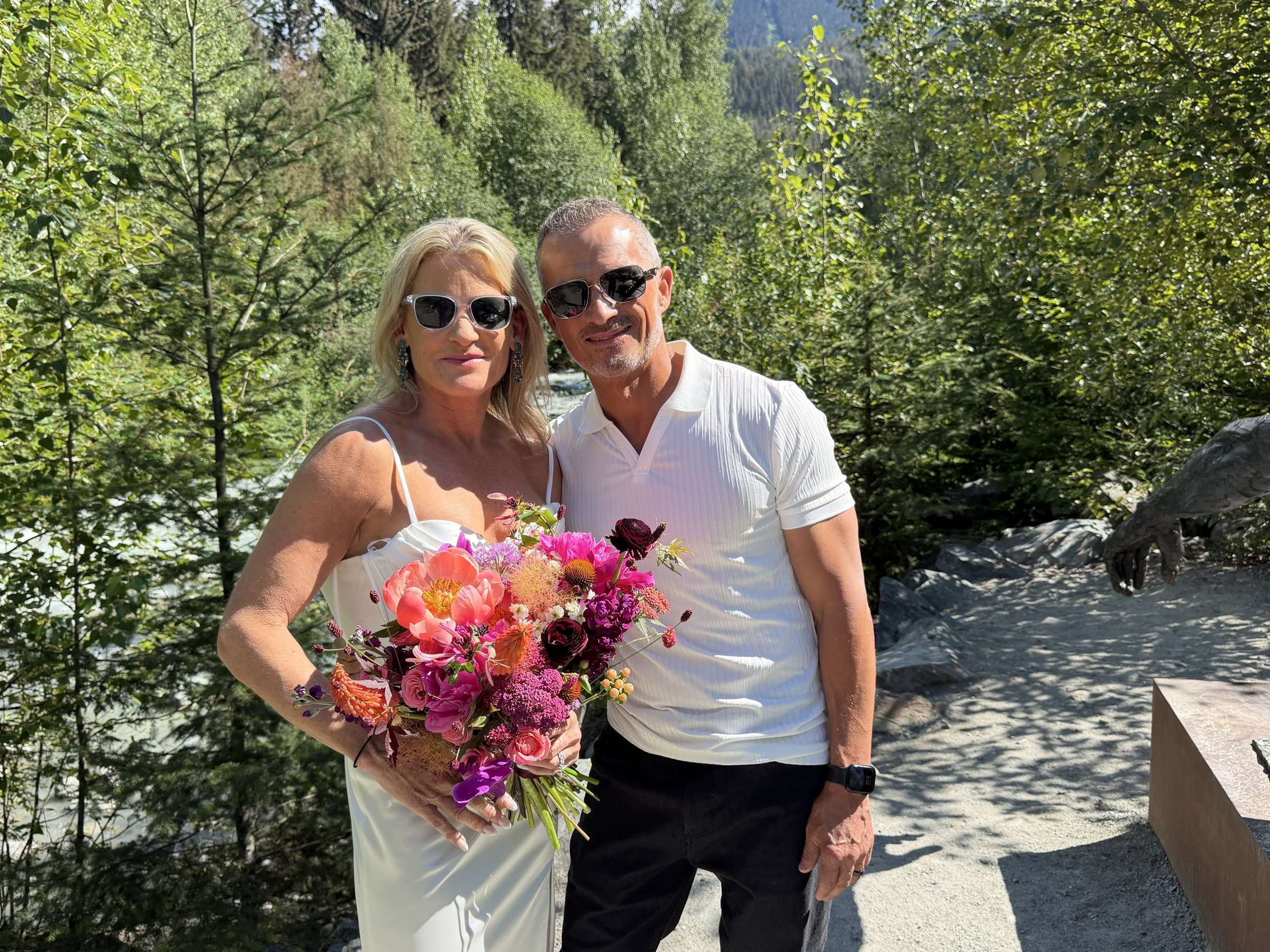 Deb and Daryl close together by the river